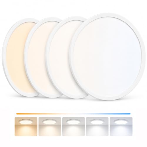 4 Pack 12 Inch Dimmable LED Flush Mount Ceiling Light Fixtures (White / 4 Packs)