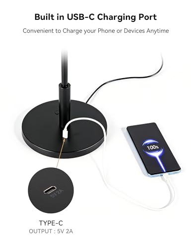 Table Lamp with USB Charging Port Bedside Touch Nightstand Lamp