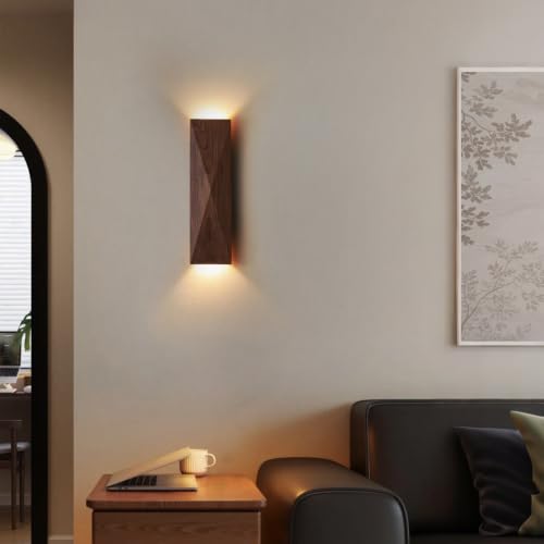 Modern Walnut Wood Wall Sconces