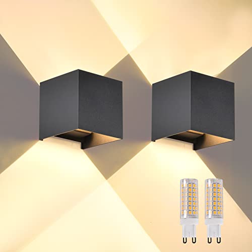 2 Pcs G9 Outdoor Wall Lights Exterior (2 Count)