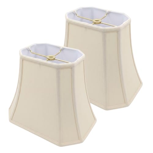 BSO-710-12EG-2 Rectangle Cut Corner Basic Lamp Shade, (5x6.5) x (8x12) x 10, Eggshell, 2-Pack (2 Count)