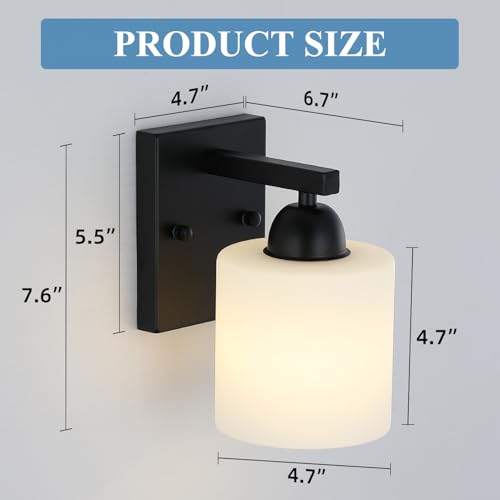 Matte Black Milk Glass Wall Sconces