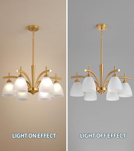Modern Farmhouse Antique Brass Gold Chandelier