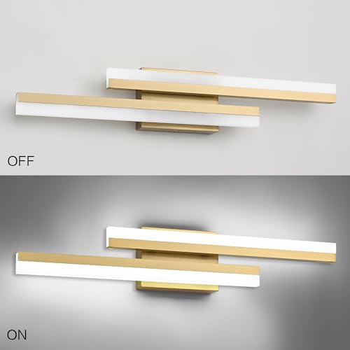 24 Inch LED Vanity Light Brushed Gold Bathroom Light Fixtures Over Mirror Modern Bath Lighting Bar 5CCT