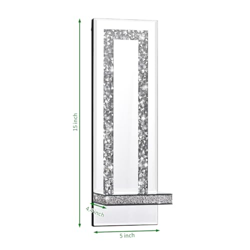 Mirrored Wall Candle Sconces Holder Set of 2 (2 Count)