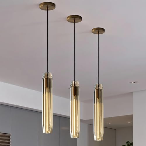 Pendant Lights Kitchen Island Pendant Lights Pendant Light fixtures Kitchen Pendant Light pendent Light 15" Amber Crystal lampshade Island Pendant Lights for Kitchen