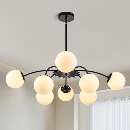 8 Light Milk Glass Pendant Light
