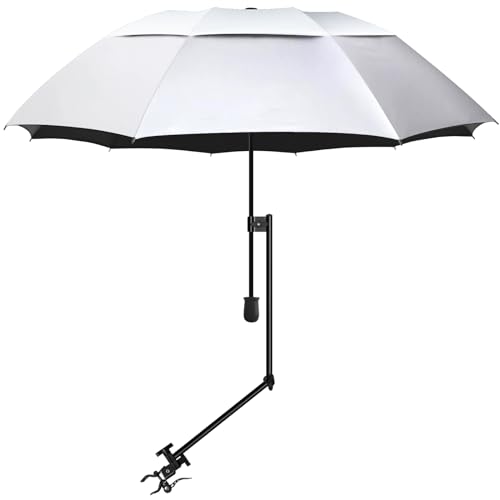 UPF 50+ Beach Umbrella with Adjustable Universal Clamp