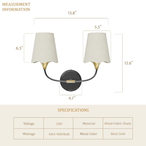 Bathroom Light Fixtures Over Mirror (Black Gold / 2 Light)