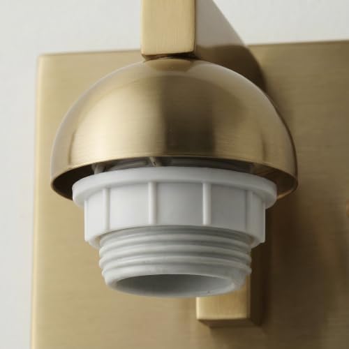 1 Light Brushed Gold Bathroom Vanity Light with White Glass Shade