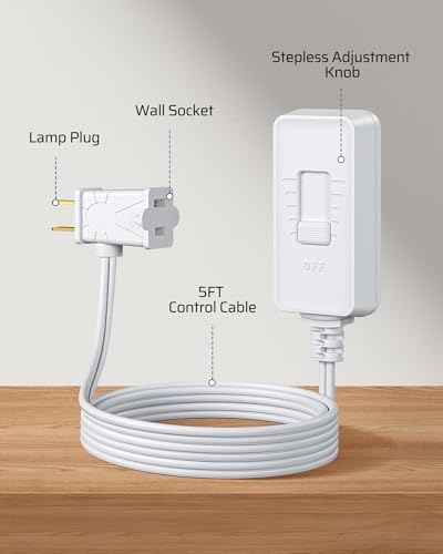 2 Pack Plug in Dimmer Switch for Lamp (2 Count)