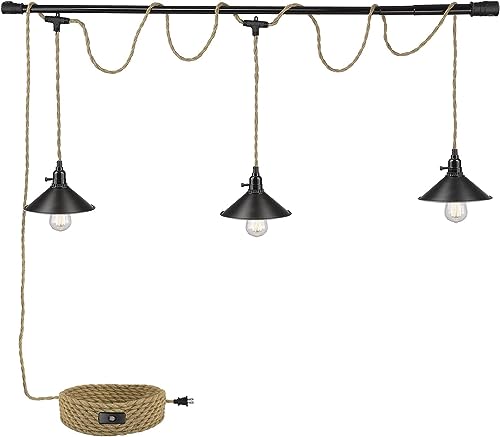 3 Light Hanging Light with Plug in Cord