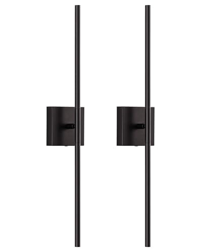 Black 23.6" Cordless Wall Sconces Set of 2 (2 Count)