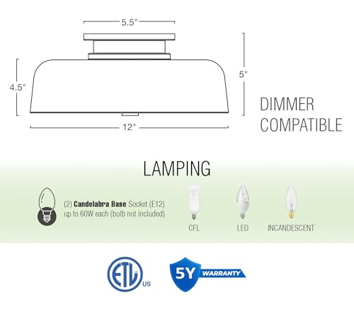 Gianna 12" Modern Semi Flush Mount Ceiling Light for Hallway