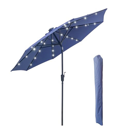 9FT Solar Patio Umbrella with 32 LED Lights
