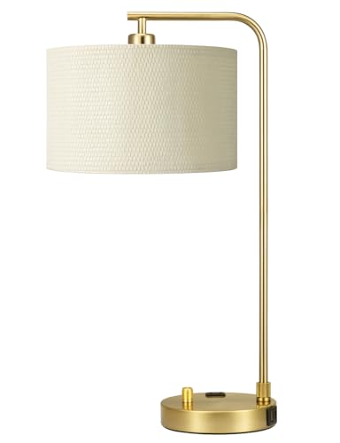 Gold Table Lamp with Weaving lampshade