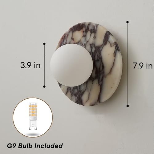 7.9 inch Natural Marble Wall Sconce