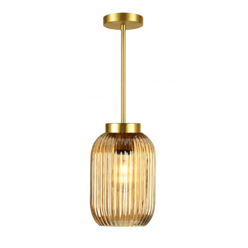 2 Pack Amber Ribbed Glass Lamp Shade (2 Count)