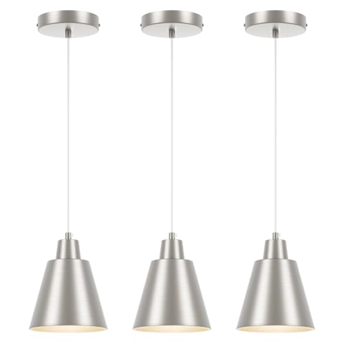 Brushed Nickel Pendant Light Kitchen Island (3 Count)