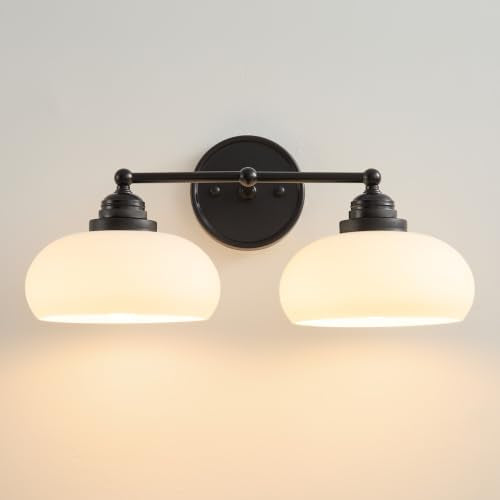 Vintage Milk Glass Wall Sconce (Black)