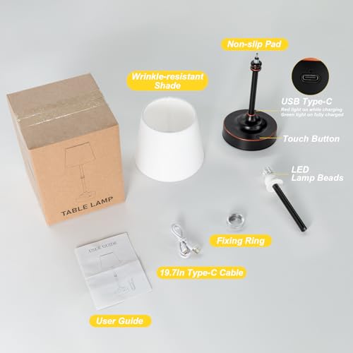 Rechargeable Cordless Table Lamp Antique Black