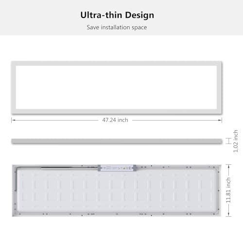 6Pack 1x4 LED Flat Panel Light Surface Mount Ceiling Fixture White (6 Count)
