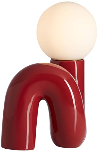 Fondant 11 1 2" Small Accent Lamp Set of 2 Velvet Red Mid Century Modern (2 Count)