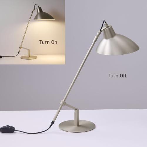 Desk Lamp Modern Industrial 100% Metal Adjustable Table Lamp 24"