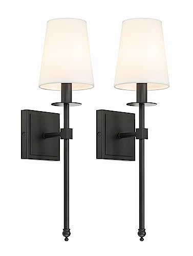 Black Sconces Set of 2 Modern Hardwired Bathroom Sconces (2 Count)
