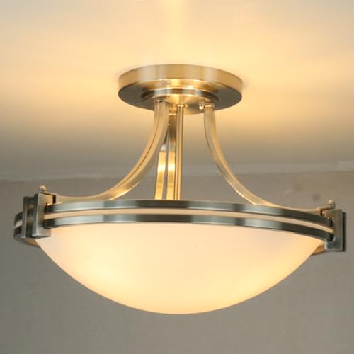 Brushed Nickel Semi Flush Mount Ceiling Light 16