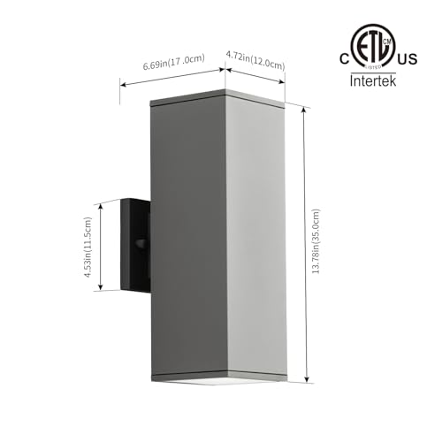 14" Modern Outdoor Porch Light in 2 Lights (2 Count)