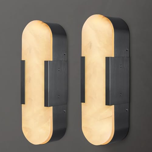 Alabaster Wall Sconces Set of 2