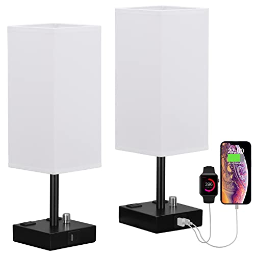 White Bedside Table Lamps Set of 2 (2 Count)