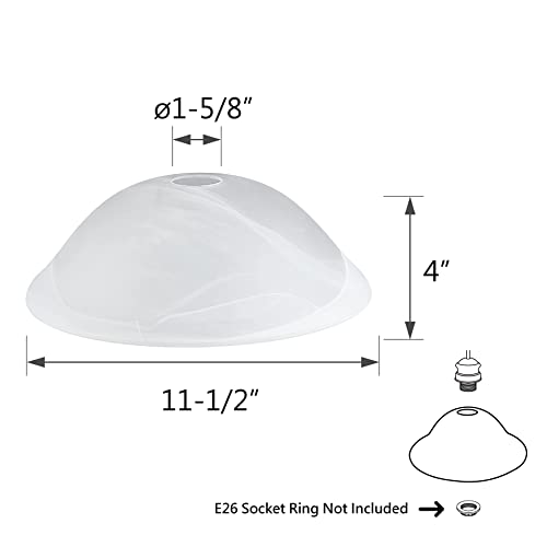 23147 11A Replacement Alabaster Glass Shade for Medium Base Socket Torchiere Lamp