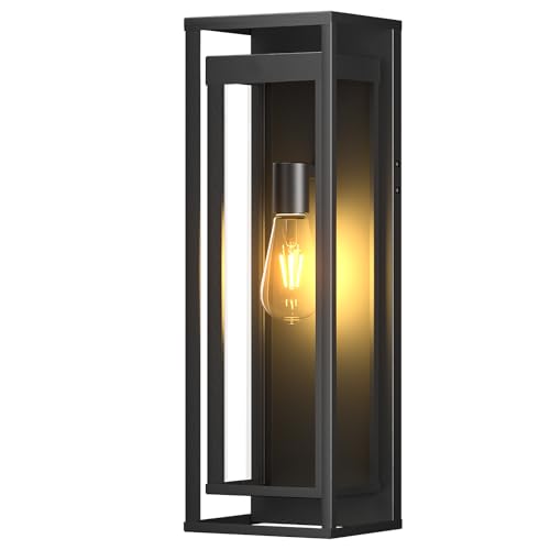 20in Extra Large Outdoor Wall Sconce Black Modern Exterior Lighting Fixture