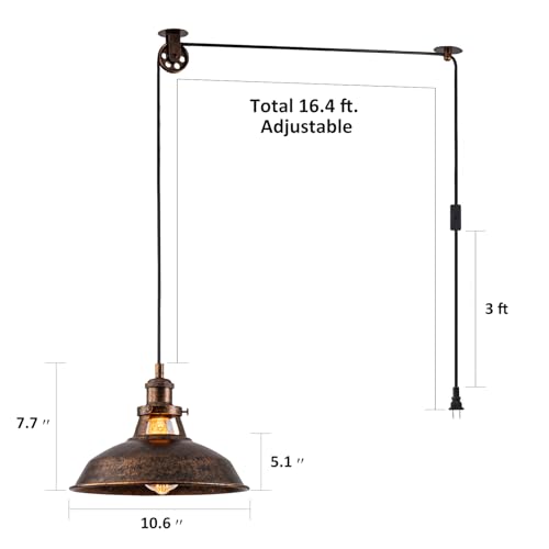 Plug in Pendant Light with 16FT Cord