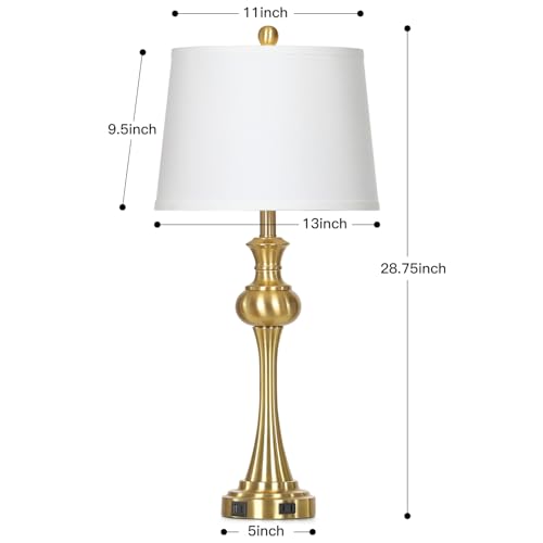 28.75" Gold Table Lamps for Living Room (2 Count)
