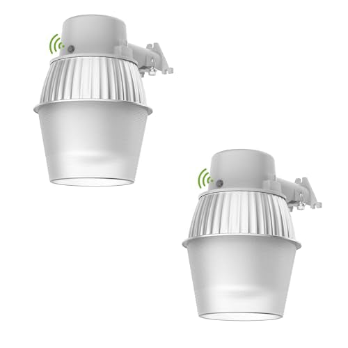 250W Equivalent Barn Light with 29W LED bulb Outdoor Dusk to Dawn Area and Flood Light with Photocell UL Listed LED Security Light for barn Garage Yard Warehouse 4000K 3300LM 120Vac Gray 2 Pack (2 Count)