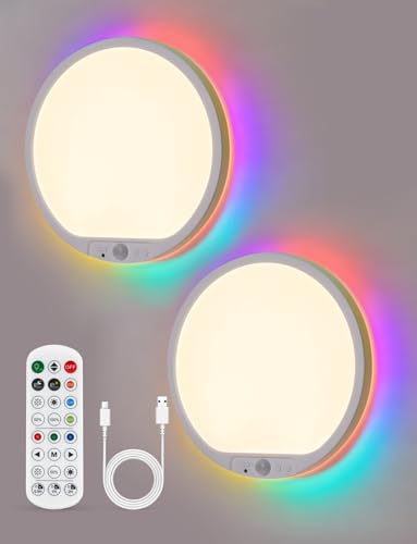 Wireless Shower Light Waterproof Battery Ceiling Lamp with Remote (2 Count)