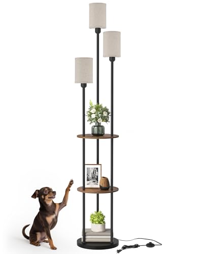 70.9" Floor Lamp with Shelves (3 Count)