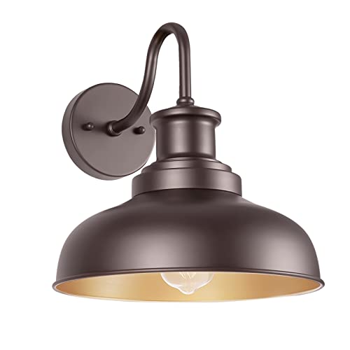 Outdoor Barn Light Outdoor Wall Sconce Farmhouse Exterior Wall Mount Light Vintage Wall Lighting Fixture Industrial Bronze Lantern for Porch