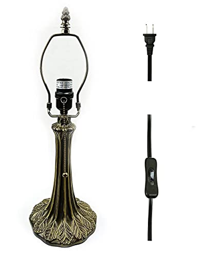 Tiffany Antique Brass Lamp Base With Alloy Socket and Switch Wire