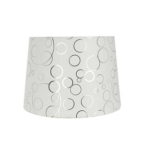 32953 Transitional Hardback Empire Shaped Spider Construction Lamp Shade in White with Circle Pattern