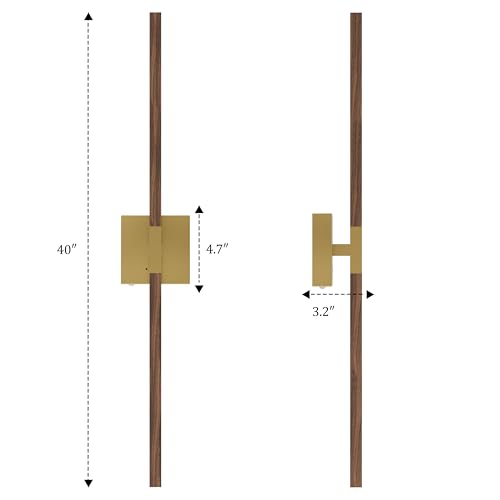 Gold & Walnut Battery Operated Wall Sconce with Remote Control (2 Count)