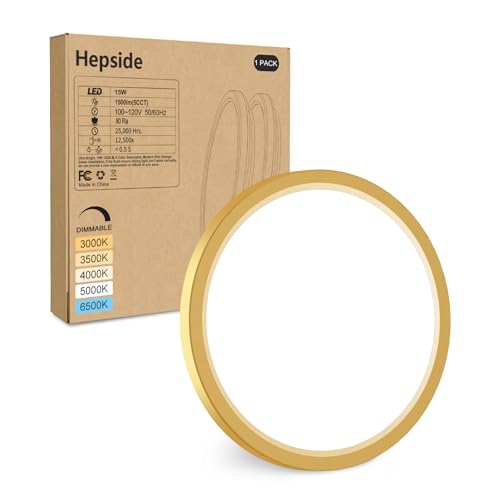 LED Flush Mount Ceiling Light Fixture Golden