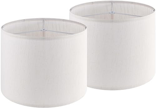 Beige Bamboo Knot Linen Textured Lamp Shades Set of 2 Large Drum Lamp Shade 16``Top x 16``Bottom x 12``High (2 Count)