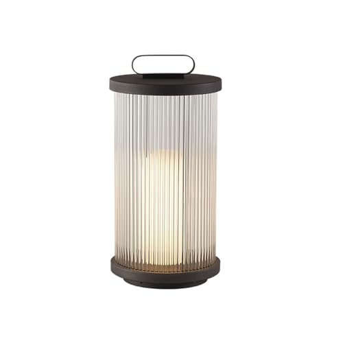Outdoor Pillar Lamp Cylindrical Landscape Floor Lamp Outdoor Waterproof Column Head Light Stainless Steel Glass Path Lamps Garden Lawn Bollard Lights Patio Driveway Sidewalk Night Lighting Fixtures