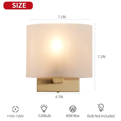 Small Flat Modern Acrylic Indoor Hardwired Gold Wall Sconce Light Set of 2 (2 Count)