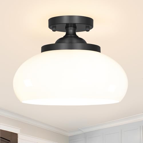 Black Semi Flush Mount Ceiling Light