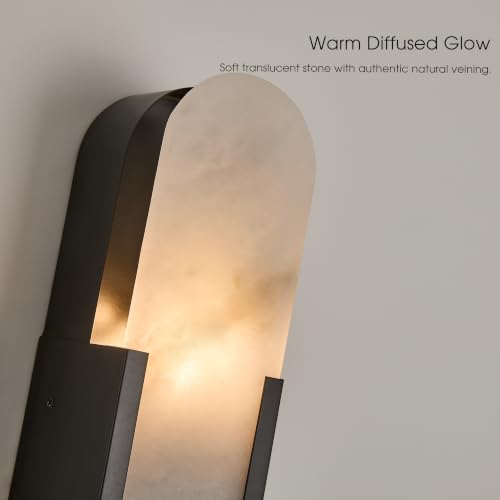 Modern Alabaster Wall Sconce Set of 2